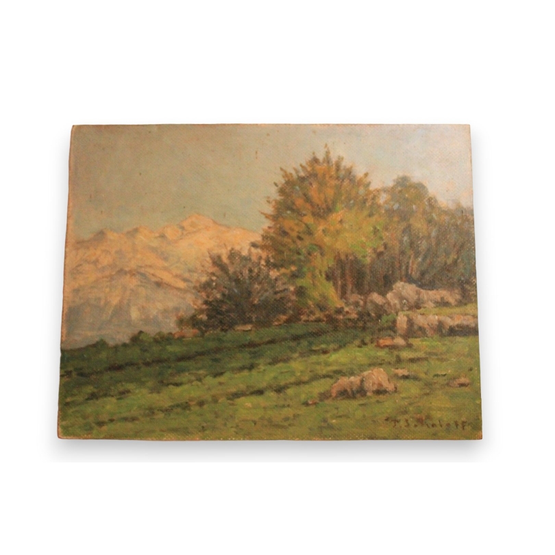 Paintings | Oil on panel ‘Le Mont Blanc’ Moinat SA  – Antiques and home décor