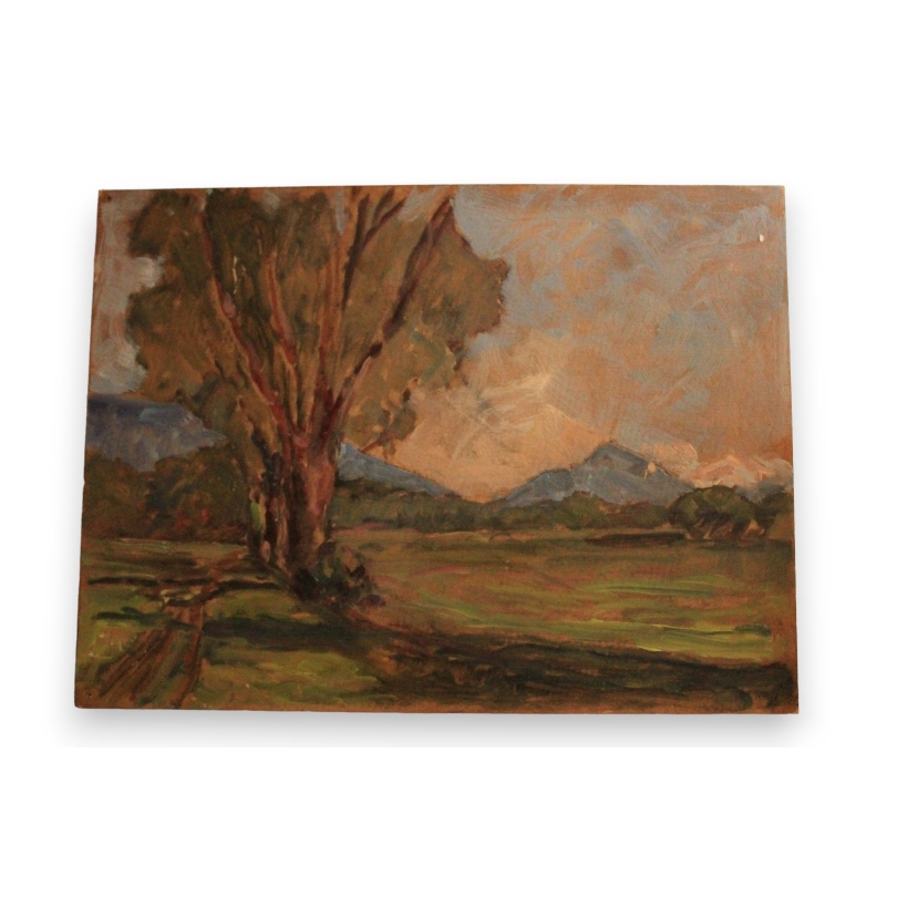 Paintings | Oil on panel, ‘Landscape’ by Robert Moinat SA  – Antiques and home décor