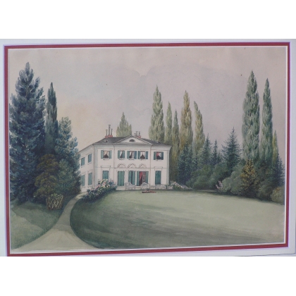 Aquarelle suisse sur papier "Bellerive  sur Moinat SA  - Antiquités décoration -  Gouaches, Aquarelles, Pastels