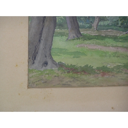 Aquarelle suisse sur papier  sur Moinat SA  - Antiquités décoration -  Gouaches, Aquarelles, Pastels