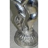 Paire de décorations en bronze argenté
