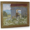 Gouache sur bois "Vieillard priant",