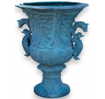 Cache-pot rond anses "Cheval", en bronze