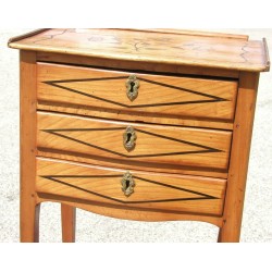 Inlaid bedside table with 3 drawers. From  Moinat SA  - Antiques and home décor