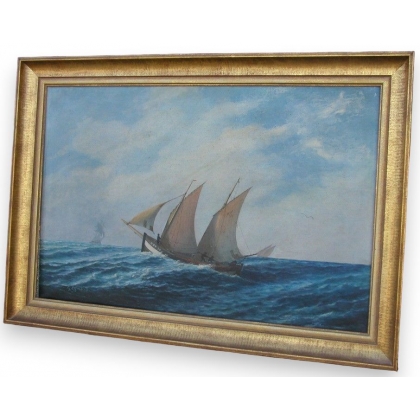 Tableau \"Marine\", signé G. EYNARD.