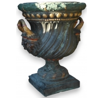 Urne en bronze polychrome anses