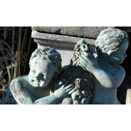  Fontaine "Deux enfants et une tête de sur  Moinat SA  - Antiquités décoration