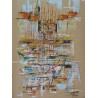 Paintings | Oil painting on paper "Village and Moinat SA  - Antiques and home décor"