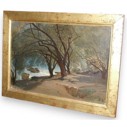 Tableau \"Villefranche\", monogrammé DUVAL.