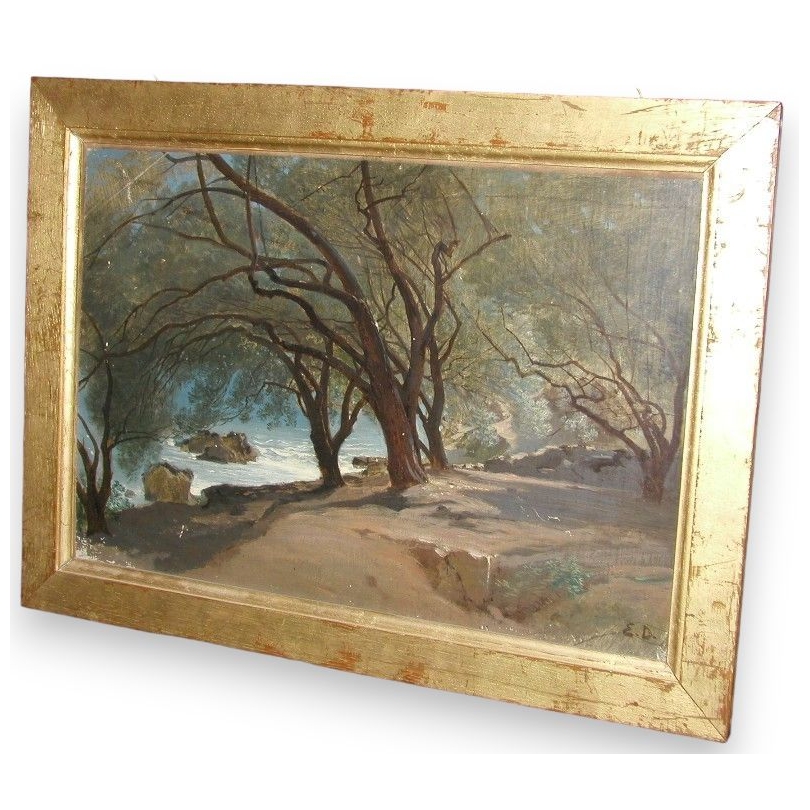 Paintings | Painting entitled ‘Villefranche’, monogrammed DUVAL. Moinat SA  – Antiques and home décor