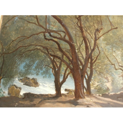 Paintings | Painting entitled ‘Villefranche’, monogrammed DUVAL. Moinat SA  – Antiques and home décor