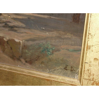 Paintings | Painting entitled ‘Villefranche’, monogrammed DUVAL. Moinat SA  – Antiques and home décor