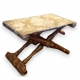 Tabouret en X pliant en bois doré et