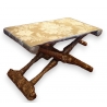 Tabouret en X pliant en bois doré et