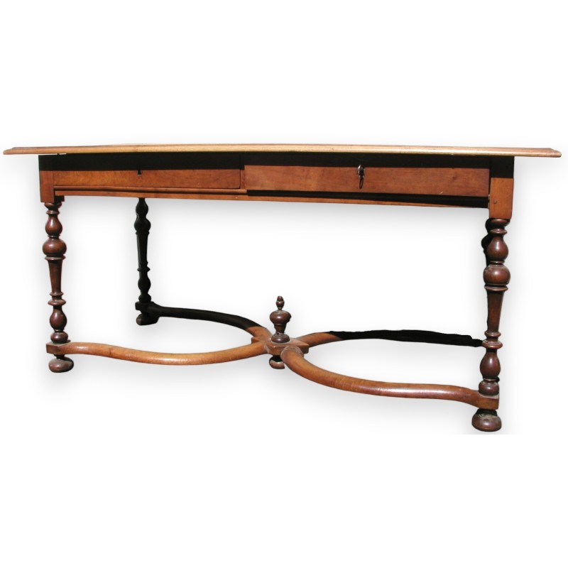 Table-bureau Louis XIII avec 2 tiroirs. sur  Moinat SA  - Antiquités décoration