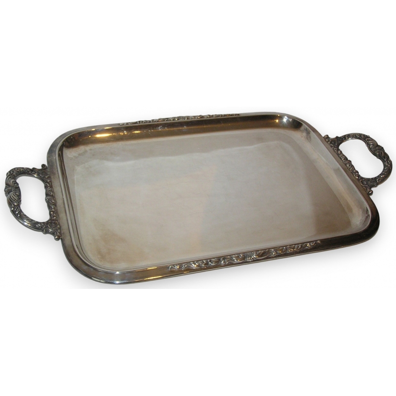 Plateau rectangulaire avec anses