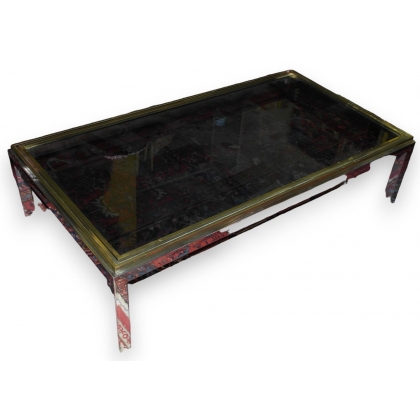 Table basse rectangulaire chromée