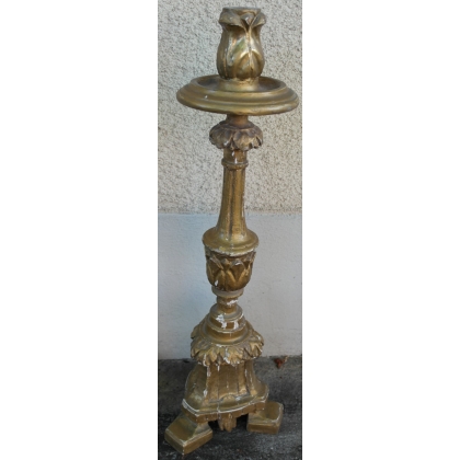 Pair of carved wooden candlesticks by Moinat SA – Antiques and home décor