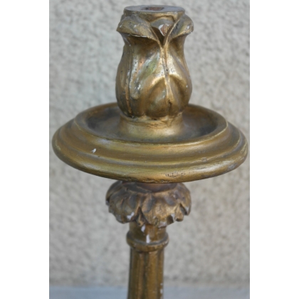Pair of carved wooden candlesticks by Moinat SA – Antiques and home décor