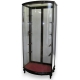 Display cabinet with glass shelves.