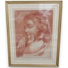  Sanguine "Portrait de femme à la sur  Moinat SA  - Antiquités décoration
