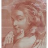  Sanguine "Portrait de femme à la sur  Moinat SA  - Antiquités décoration