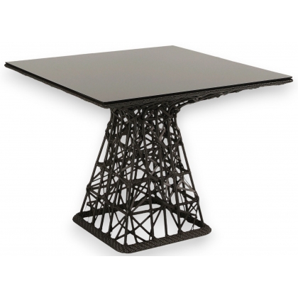 Table "Maia" en aluminium et fibre tressée