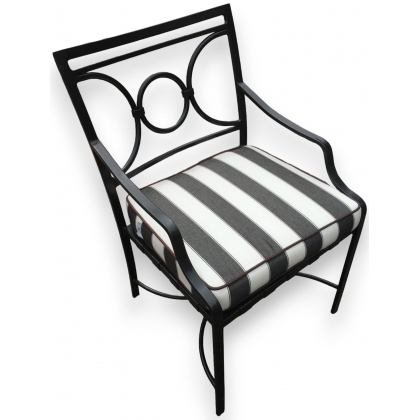 Fauteuil de jardin \"Barcelona\" en aluminium noir
