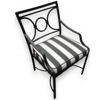 Fauteuil de jardin "Barcelona" en aluminium noir
