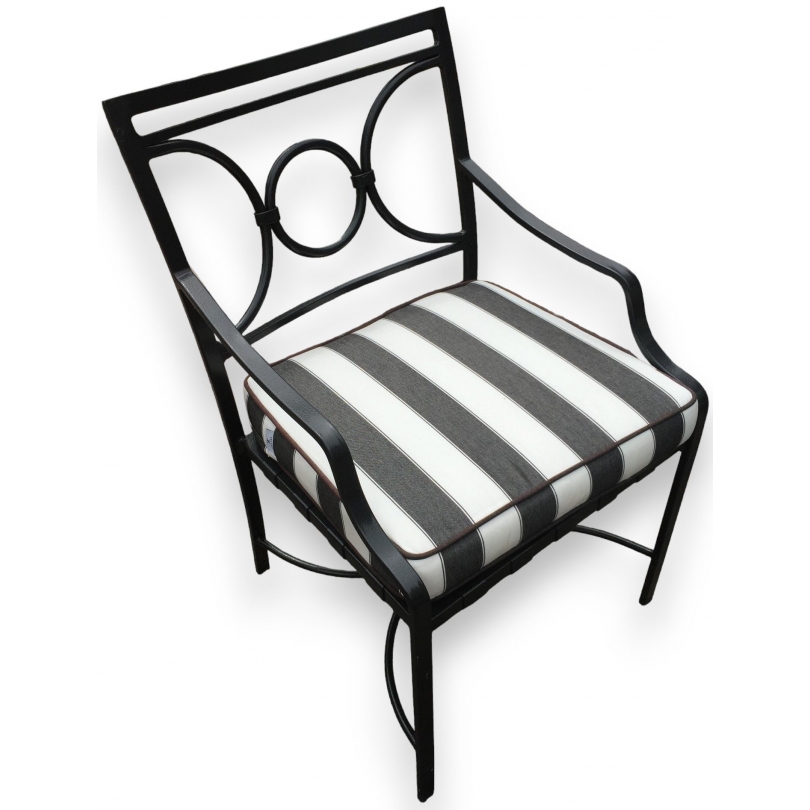 Fauteuil de jardin "Barcelona" en aluminium noir