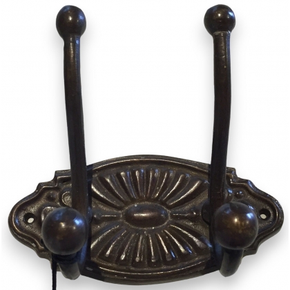Patère double en métal coloris bronze