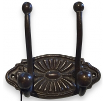 Patère double en métal coloris bronze