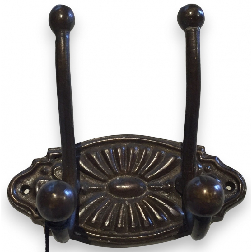 Patère double en métal coloris bronze