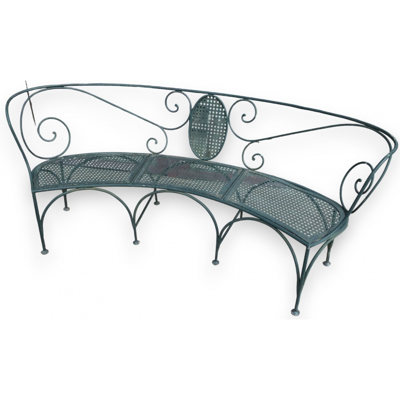  Banc de jardin cintré en fer forgé sur  Moinat SA  - Antiquités décoration