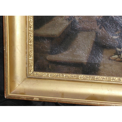 Paintings | Painting entitled ‘Italian Mandolin Player’, signed. Moinat SA  – Antiques and home décor