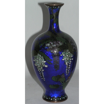  Paire de vases bleus cloisonnés. Décor sur  Moinat SA  - Antiquités décoration