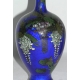 Paire de vases bleus cloisonnés. Décor