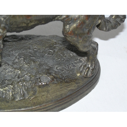 "Dog" watch holder in regule, signed by Moinat SA – Antiques and decorative items