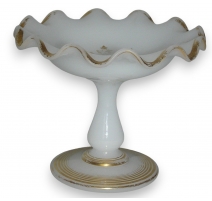 Baguière en opaline blanche avec décor