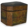 Painted wooden tea box with decorative design by  Moinat SA  - Antiques and home décor