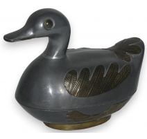 Boîte "Canard petit modèle", en étain.