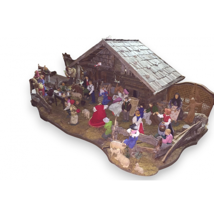 Nativity scene with figures and animals at Moinat SA – Antiques and home décor