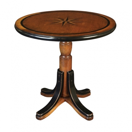 Petite table ronde marquetée "Étoile Marine" sur  Moinat SA  - Antiquités décoration