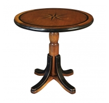 Petite table ronde marquetée "Étoile Marine"