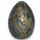 Oeuf, en verre gravé. Décor doré de