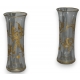 Paire de vases, en cristal. Décor doré