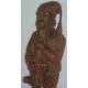 Crochet en noyer sculpté et cornes de
