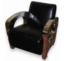 Fauteuil Club modèle Sydney IX, en cuir
