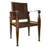 Fauteuil de campagne pliant en cuir brun