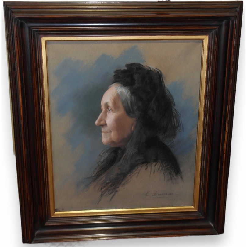 Portrait signé DUMAS  sur Moinat SA  - Antiquités décoration -  Gouaches, Aquarelles, Pastels